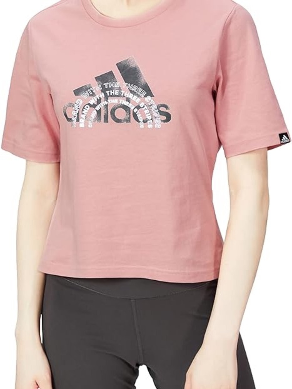 Women’s adidas Pink Short-Sleeve Logo Crop Tee